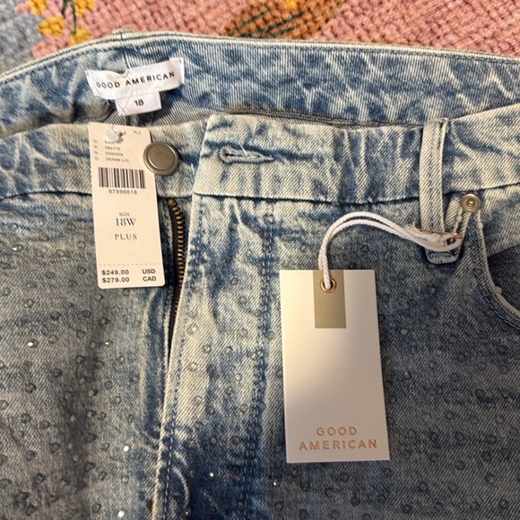 Good American Gem Good Icon High-Rise Straight-Leg Jeans - Orig $249 - NWT - Picture 9 of 10